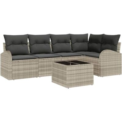 Vidaxl Garden Sofa Set - 6 Piece Modern Outdoor Furniture Vidaxl Garden Sofa Set - 6 Piece Modern Outdoor Furniture