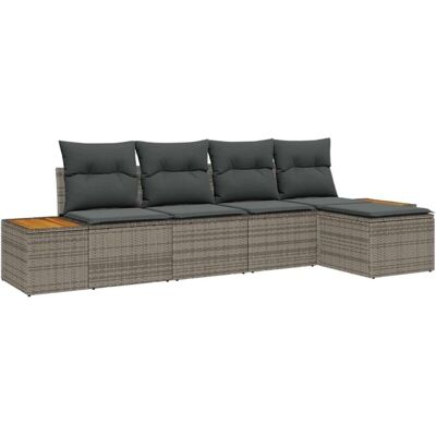 Grey Garden Sofa Set - Modular Outdoor Furniture for 5 Grey Garden Sofa Set - Modular Outdoor Furniture for 5