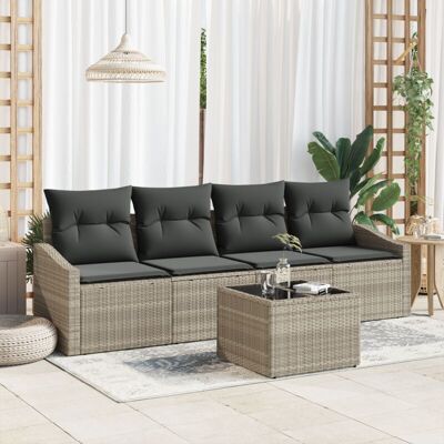 VIDAXL Garden Sofa Set - Modern Outdoor with Cushions VIDAXL Garden Sofa Set - Modern Outdoor with Cushions