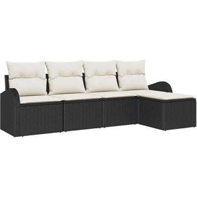Vidaxl Garden Sofa Set - Black, Modular, Weatherproof - Garden Furniture Vidaxl Garden Sofa Set - Black, Modular, Weatherproof - Garden Furniture