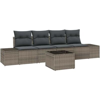 Vidaxl Garden Sofa Set Grey Modern Weatherproof 5-Piece Vidaxl Garden Sofa Set Grey Modern Weatherproof 5-Piece