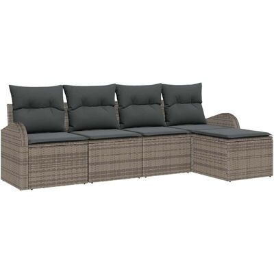 Vidaxl Garden Sofa Set - Modular, Water-Resistant, Gray - Garden Furniture Vidaxl Garden Sofa Set - Modular, Water-Resistant, Gray - Garden Furniture