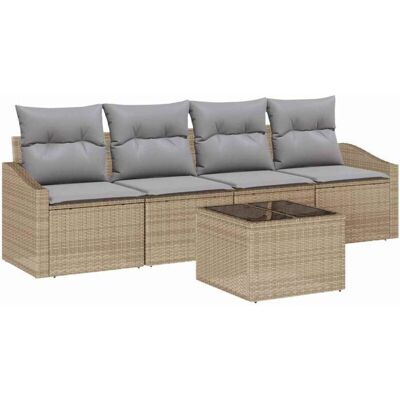 Vidaxl Garden Sofa Set - Modern UV-Resistant Rattan - 5 Pieces Vidaxl Garden Sofa Set - Modern UV-Resistant Rattan - 5 Pieces
