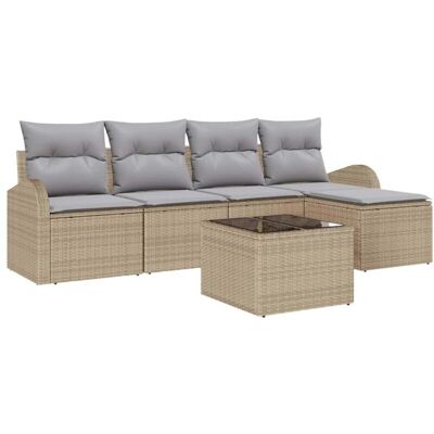 Vidaxl Garden Sofa Set - Modular Outdoor Lounge for 5 Vidaxl Garden Sofa Set - Modular Outdoor Lounge for 5
