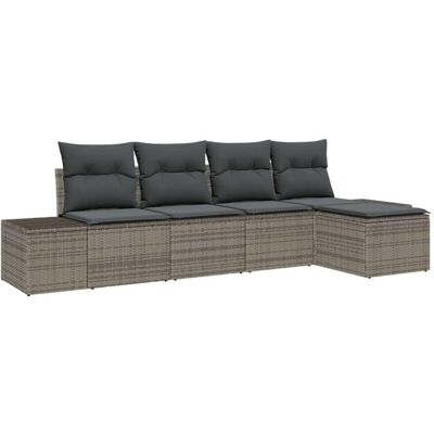 vidaXL Garden Sofa Set - Rectangular 5-Piece Outdoor Rattan Furniture vidaXL Garden Sofa Set - Rectangular 5-Piece Outdoor Rattan Furniture