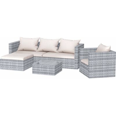 RATTANTREE 5 Seater Garden Furniture Outdoor Rattan Modular Corner Sofa Set New Version Grey RATTANTREE 5 Seater Garden Furniture Outdoor Rattan Modular Corner Sofa Set New Version Grey