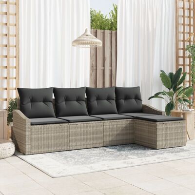 Vidaxl - Garden Sofa Set 5 Beige Rattan Polyester - Garden Sofa Set Vidaxl - Garden Sofa Set 5 Beige Rattan Polyester - Garden Sofa Set