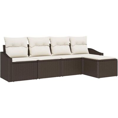Vidaxl - Garden Sofa Set 5 Pieces Brown Rattan - Garden Sofa Set Vidaxl - Garden Sofa Set 5 Pieces Brown Rattan - Garden Sofa Set