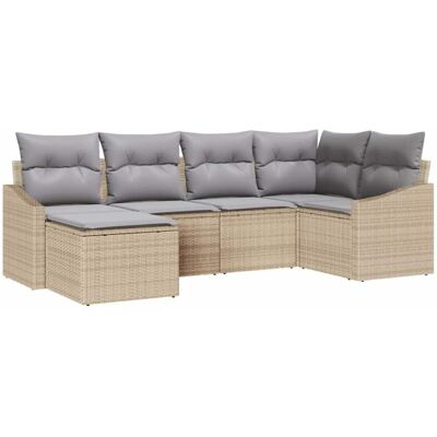 Garden Dining Set - 6 Pieces Beige Resin Wicker Outdoor Furniture Garden Dining Set - 6 Pieces Beige Resin Wicker Outdoor Furniture