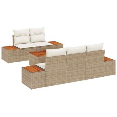 VIDAXL Garden Sofa Set - Modular, Weatherproof, Beige - Garden Furniture VIDAXL Garden Sofa Set - Modular, Weatherproof, Beige - Garden Furniture