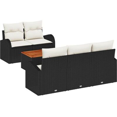 Poliratán Acacia Vidaxl Garden Sofa Set - 6 Pieces Poliratán Acacia Vidaxl Garden Sofa Set - 6 Pieces