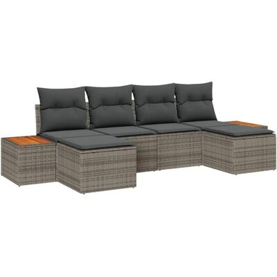 Vidaxl Modern Garden Sofa Set - 6 Pieces, Weatherproof Cushions Vidaxl Modern Garden Sofa Set - 6 Pieces, Weatherproof Cushions
