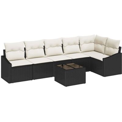 VidaXL Garden Sofa Set - Modular Brown/Beige Outdoor Furniture VidaXL Garden Sofa Set - Modular Brown/Beige Outdoor Furniture