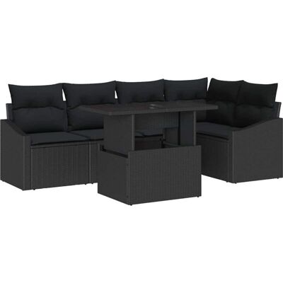 Vidaxl Garden Sofa Set - Black, 6 Pieces - Garden Furniture Vidaxl Garden Sofa Set - Black, 6 Pieces - Garden Furniture