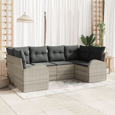 Vidaxl Garden Sofa Set - 6-Piece Modular Outdoor Rattan Furniture Vidaxl Garden Sofa Set - 6-Piece Modular Outdoor Rattan Furniture