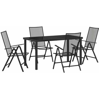 vidaXL - 5 Piece - Anthracite - Steel - Garden dining set vidaXL - 5 Piece - Anthracite - Steel - Garden dining set