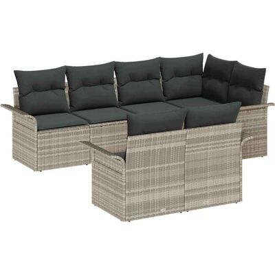 vidaXL Garden Sofa Set 7 Pieces Modern Design Weatherproof Rattan vidaXL Garden Sofa Set 7 Pieces Modern Design Weatherproof Rattan