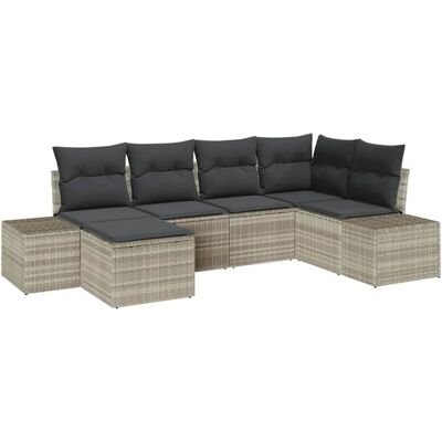 Vidaxl Garden Sofa Set 6pcs Cushions Poliratán Light Gray Vidaxl Garden Sofa Set 6pcs Cushions Poliratán Light Gray