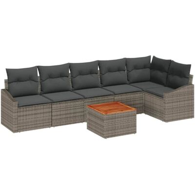 Grey 7-Piece Garden Sofa Set - Outdoor Furniture Grey 7-Piece Garden Sofa Set - Outdoor Furniture