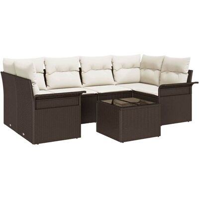 Vidaxl 7-Piece Garden Sofa Set with Cushions - Garden Furniture Vidaxl 7-Piece Garden Sofa Set with Cushions - Garden Furniture