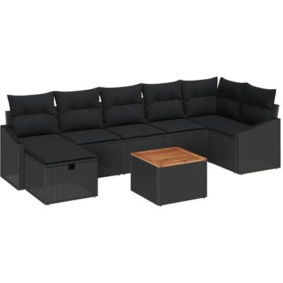 Generic - 8pc Garden Sofa Set - Black - Outdoor furniture set Generic - 8pc Garden Sofa Set - Black - Outdoor furniture set