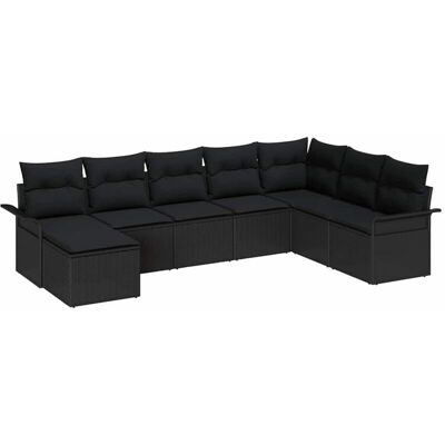 vidaXL Garden Sofa Set - Black - 8 Pieces vidaXL Garden Sofa Set - Black - 8 Pieces