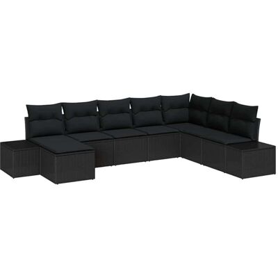 Black Garden Sofa Set 8 Pcs Modern Modular Outdoor Seating Black Garden Sofa Set 8 Pcs Modern Modular Outdoor Seating