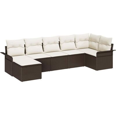 Vidaxl Garden Sofa Set - 7 Piece Synthetic Rattan Modular Outdoor Furniture Vidaxl Garden Sofa Set - 7 Piece Synthetic Rattan Modular Outdoor Furniture