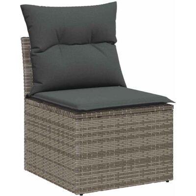 vidaXL Garden Sofa Set 8 Pcs Gray Rattan Modern Outdoor vidaXL Garden Sofa Set 8 Pcs Gray Rattan Modern Outdoor