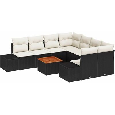 VIDAXL - Garden Sofa Set 9 pcs Black Rectangular VIDAXL - Garden Sofa Set 9 pcs Black Rectangular