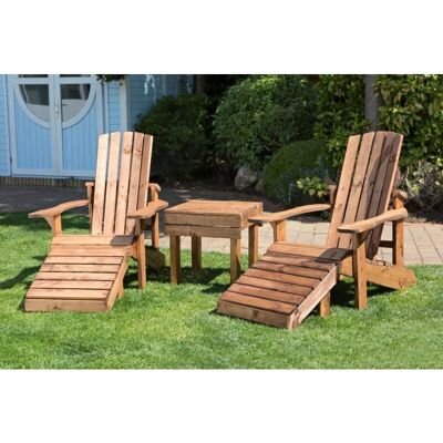 Charles Taylor - Wooden Garden Adirondack 2 x Chair Seat & Table Set Charles Taylor - Wooden Garden Adirondack 2 x Chair Seat & Table Set