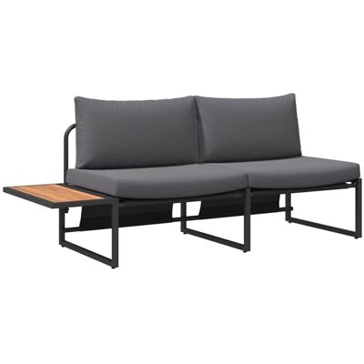 vidaXL Outdoor Sofa - Anthracite - Rectangular - Seats Multiple - Garden Furniture vidaXL Outdoor Sofa - Anthracite - Rectangular - Seats Multiple - Garden Furniture