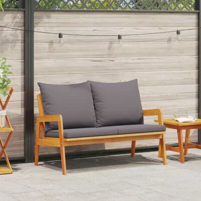vidaXL Anthracite Solid Acacia Wood Garden Bench - Outdoor Garden Bench vidaXL Anthracite Solid Acacia Wood Garden Bench - Outdoor Garden Bench