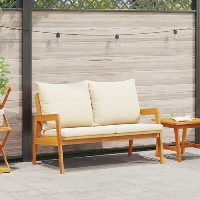 vidaXL Cremeweiß, Naturholz Akazienholz, 100% Polyester Mittel Cream - Outdoor Sofa vidaXL Cremeweiß, Naturholz Akazienholz, 100% Polyester Mittel Cream - Outdoor Sofa