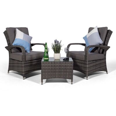Modern Furniture Direct - Giardino Arizona 2 Seat Garden Lounge Chair Set - Grey Modern Furniture Direct - Giardino Arizona 2 Seat Garden Lounge Chair Set - Grey