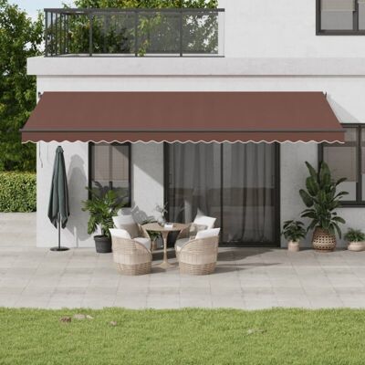 vidaXL Retractable Awning 600x300cm Brown - Retractable Awning vidaXL Retractable Awning 600x300cm Brown - Retractable Awning