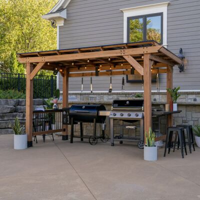 Backyard Discovery - Saxony xl 100% Cedar Wood BBQ/Grill Gazebo Backyard Discovery - Saxony xl 100% Cedar Wood BBQ/Grill Gazebo