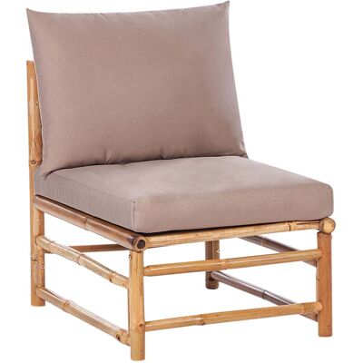 BELIANI Garden 1-Seat Section CERRETO Bamboo Wood Taupe BELIANI Garden 1-Seat Section CERRETO Bamboo Wood Taupe