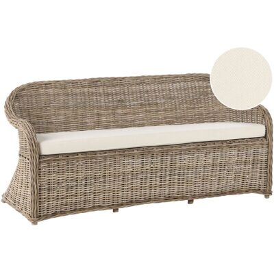 Beliani Susua Rattan Natural Garden Sofa - 3 Seater - Indoor/Outdoor Beliani Susua Rattan Natural Garden Sofa - 3 Seater - Indoor/Outdoor