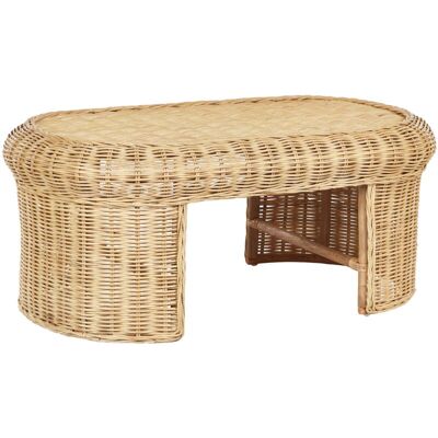 Beliani Garden Table - Boho Style Rattan Oval 96x60cm Beliani Garden Table - Boho Style Rattan Oval 96x60cm