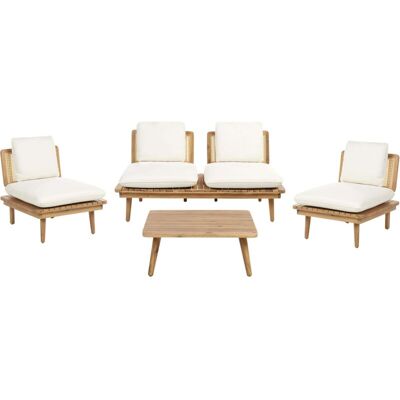 Beliani Acacia Garden Set - 4-Piece Boho Outdoor Lounge Beliani Acacia Garden Set - 4-Piece Boho Outdoor Lounge