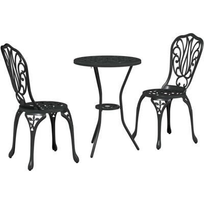 Vidaxtl Garden Bistro Set - Durable Cast Iron, Black Finish Vidaxtl Garden Bistro Set - Durable Cast Iron, Black Finish