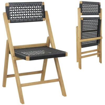 Costway - 2 Piece Patio Folding Chairs Portable Garden Solid Teak Wood Dining Chairs Costway - 2 Piece Patio Folding Chairs Portable Garden Solid Teak Wood Dining Chairs