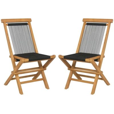 Costway - 2 Piece Patio Folding Chairs Portable Garden Solid Teak Wood Dining Chairs Costway - 2 Piece Patio Folding Chairs Portable Garden Solid Teak Wood Dining Chairs