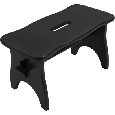 CREATIVE DECO Wooden Footrest Step Stool 38 x 19 x 21 cm - Black CREATIVE DECO Wooden Footrest Step Stool 38 x 19 x 21 cm - Black