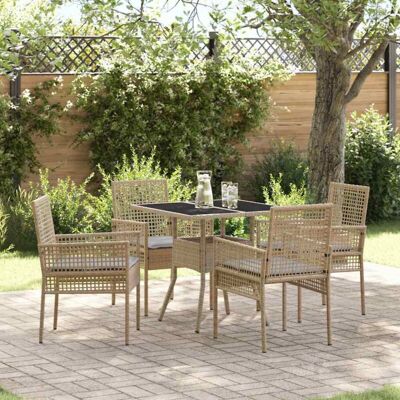 Vidaxl Garden Dining Set - Weatherproof, 4 Chairs & Table Vidaxl Garden Dining Set - Weatherproof, 4 Chairs & Table