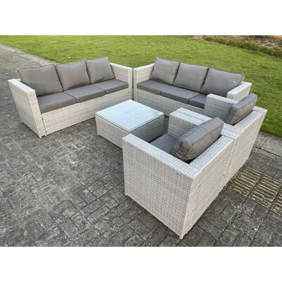 Fimous Light Grey Outdoor PE Rattan Garden Furniture Set - Garden Furniture Set Fimous Light Grey Outdoor PE Rattan Garden Furniture Set - Garden Furniture Set