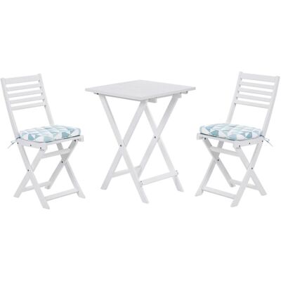 Beliani FIJI White Bistro Set with Cushions - Bistro Set Beliani FIJI White Bistro Set with Cushions - Bistro Set