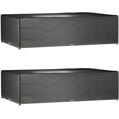 vidaXL Garden Furniture Covers 2 pcs - Rectangular Black vidaXL Garden Furniture Covers 2 pcs - Rectangular Black