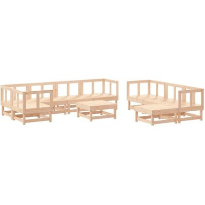 vidaXL Garden Lounge Set Outdoor Sofa Corner 10 Piece Natural Pine vidaXL Garden Lounge Set Outdoor Sofa Corner 10 Piece Natural Pine